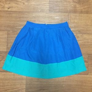 J. Crew Blue Color Block A-line Skirt sz  0